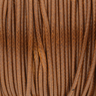 Gewachstes Schmuckband aus Baumwolle, 100cm, 2mm breit, BRAUN