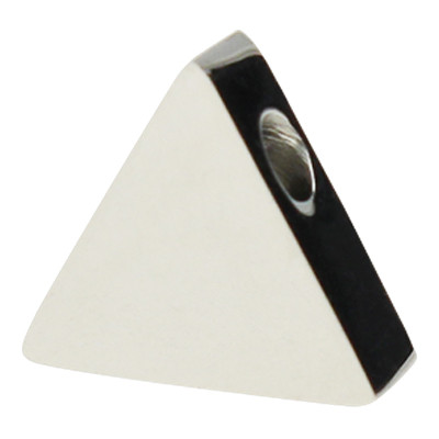 Perle "Dreieck", innen 1,8mm, 3x5mm, Edelstahl, SILBERFARBEN
