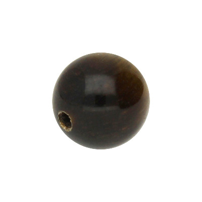 Perle, innen 1mm, Ø 8mm, Tigerauge (Halbedelstein), DUNKELBRAUN