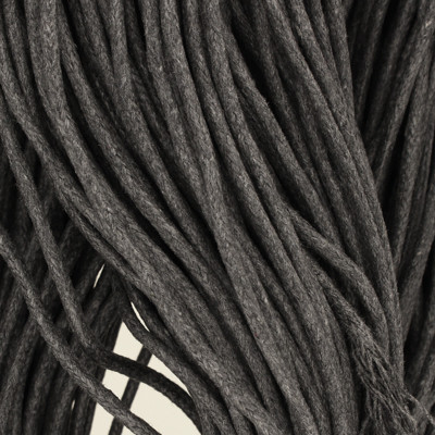 Gewachstes Schmuckband aus Baumwolle, 100cm, 2mm breit, GRAU