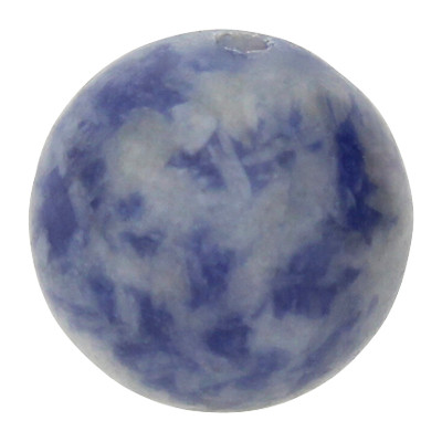 Perle, Ø 10mm, innen 1mm, Kornblumen-Blau, Naturstein