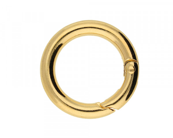 Ringverschluss, rund, 1 Stück, 24x4mm, Metall, goldfarben