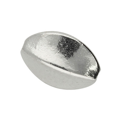 Perle, innen 1,5mm, 12x9mm, silberfarben, Metall