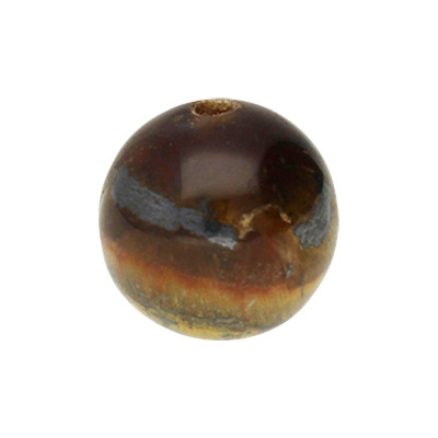 Perle, innen 1mm, Ø 10mm, Tigerauge (Halbedelstein), DUNKELBRAUN