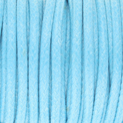 Gewachstes Schmuckband aus Baumwolle, 100cm, 2mm breit, HELLBLAU