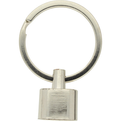 Schmuckkappe mit Schlüsselring, innen 13,5x8,5mm, Metall, Schlüsselring 30x2,3mm, Kapp, SILBERFARBEN