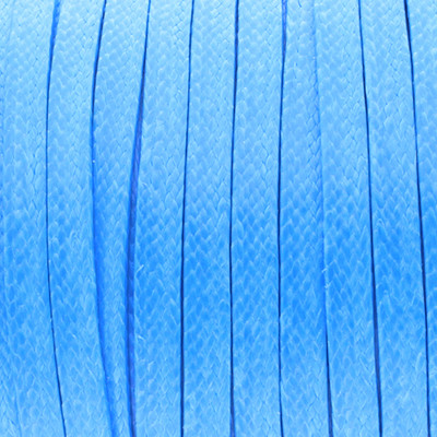 Gewachstes Schmuckband aus Baumwolle, 100cm, 4x1mm, blau