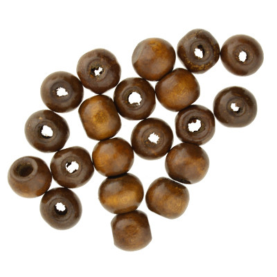 Perle aus Holz, 20 Stück, innen 2mm, 9x7,5mm, Holz, BRAUN
