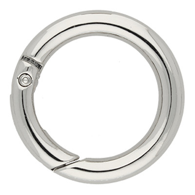 Ringverschluss, rund, 1 Stück, 36x5mm, Metall, glänzend silberfarben